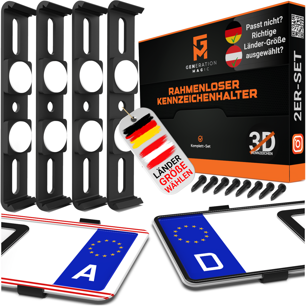 Clip Kennzeichenhalter Rahmenlos