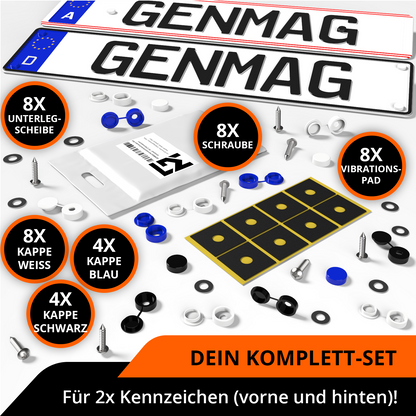 GENMAG Kennzeichen Schrauben Kappen Auto Motorrad Rahmenlose Kennzeichenhalter Rahmenlos Kfz Kennzeichenhalterung Nummernschild Schrauben Abdeckkappen Nummernschildhalterung Auto
Plateholder Ivality Klettmax Roadz plexiclick simplefix twistnfix LVL7EVEN ccultec