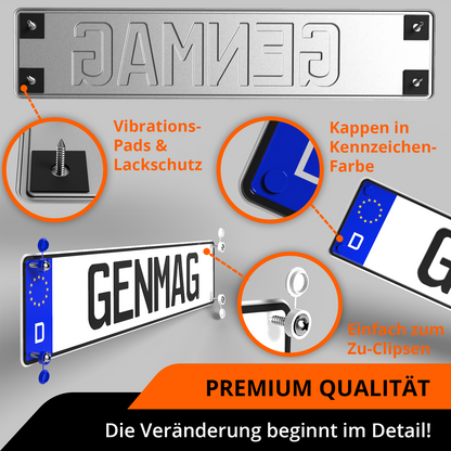 GENMAG Kennzeichen Schrauben Kappen Auto Motorrad Rahmenlose Kennzeichenhalter Rahmenlos Kfz Kennzeichenhalterung Nummernschild Schrauben Abdeckkappen Nummernschildhalterung Auto
Plateholder Ivality Klettmax Roadz plexiclick simplefix twistnfix LVL7EVEN ccultec