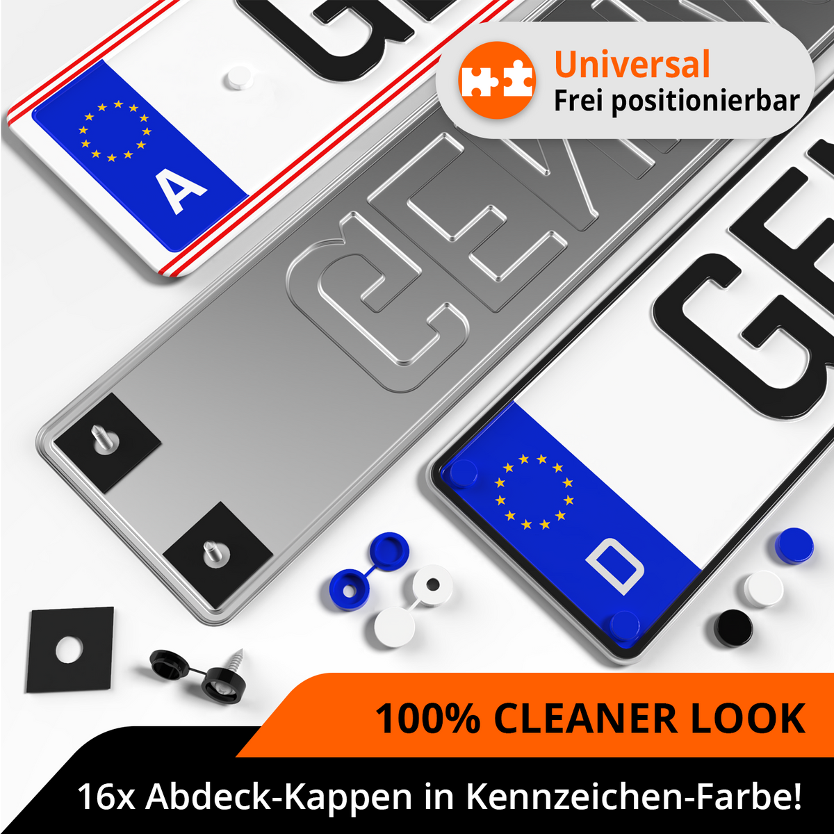 GENMAG Kennzeichen Schrauben Kappen Auto Motorrad Rahmenlose Kennzeichenhalter Rahmenlos Kfz Kennzeichenhalterung Nummernschild Schrauben Abdeckkappen Nummernschildhalterung Auto
Plateholder Ivality Klettmax Roadz plexiclick simplefix twistnfix LVL7EVEN ccultec