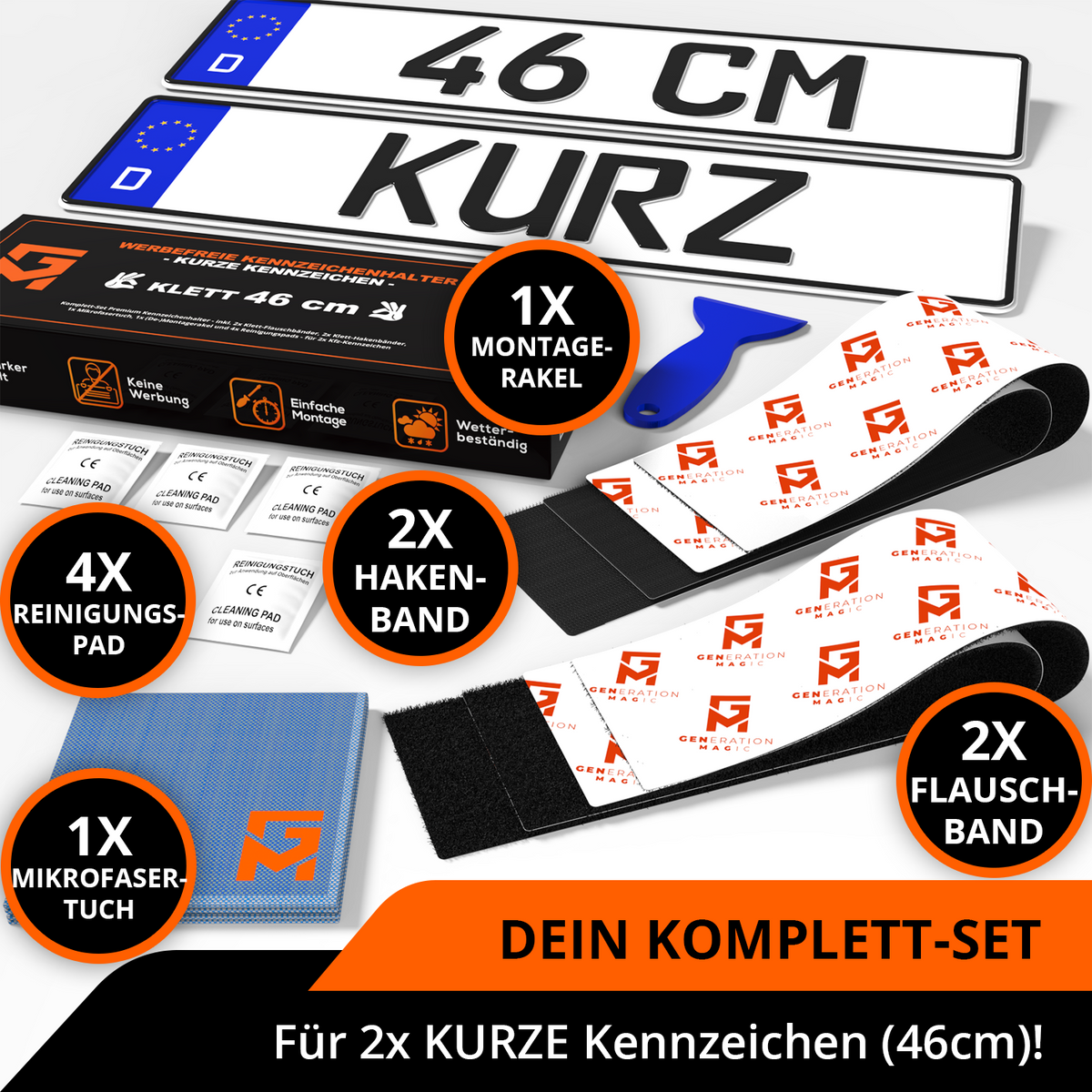 GENMAG Klett Kennzeichenhalter Rahmenlos 460mm Deutschland Rahmenlose Kennzeichenhalter Klett Kurz 46cm Kennzeichen Klett 3D
Plateholder Ivality Klettmax Roadz plexiclick simplefix twistnfix LVL7EVEN ccultec