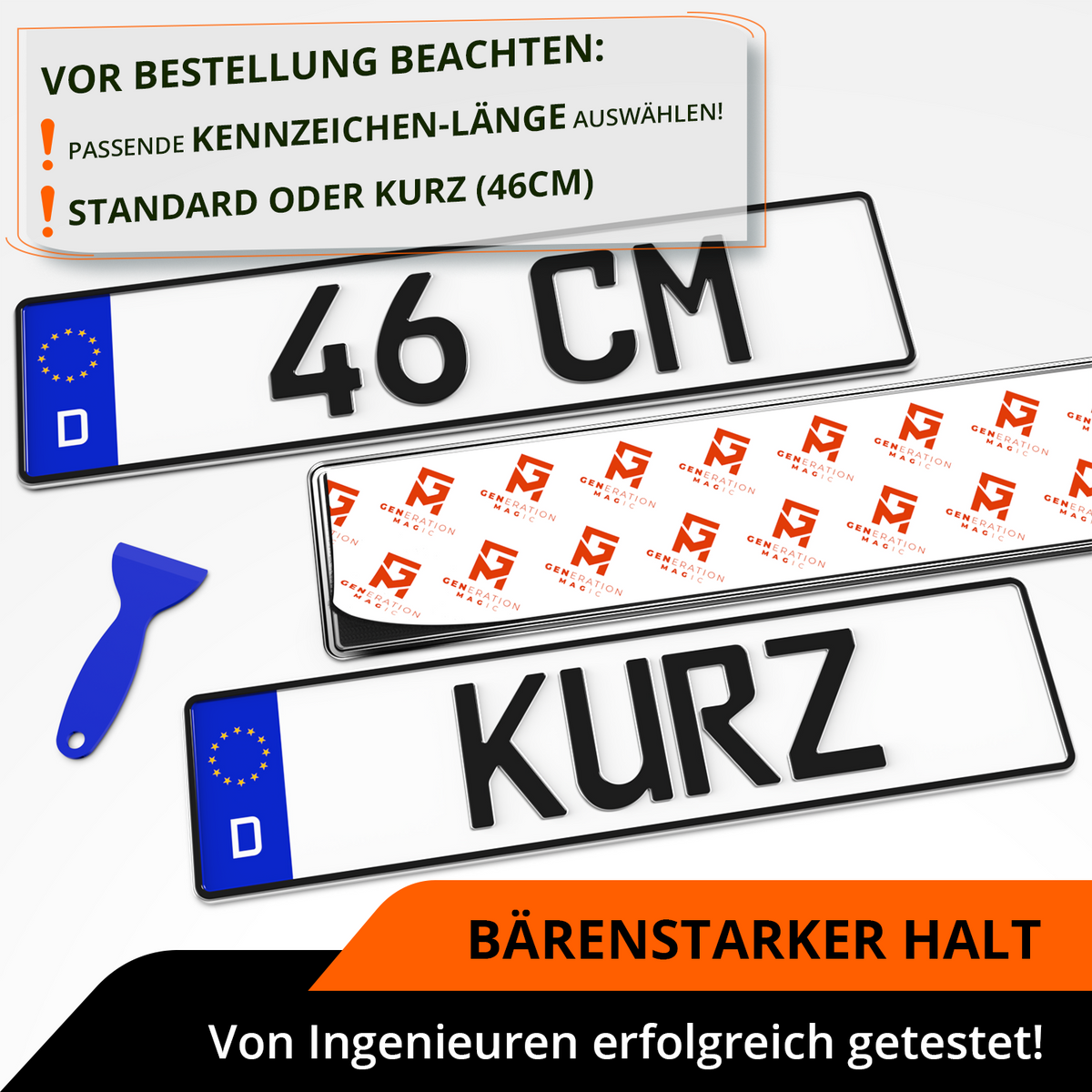 GENMAG Klett Kennzeichenhalter Rahmenlos 460mm Deutschland Rahmenlose Kennzeichenhalter Klett Kurz 46cm Kennzeichen Klett 3D
Plateholder Ivality Klettmax Roadz plexiclick simplefix twistnfix LVL7EVEN ccultec