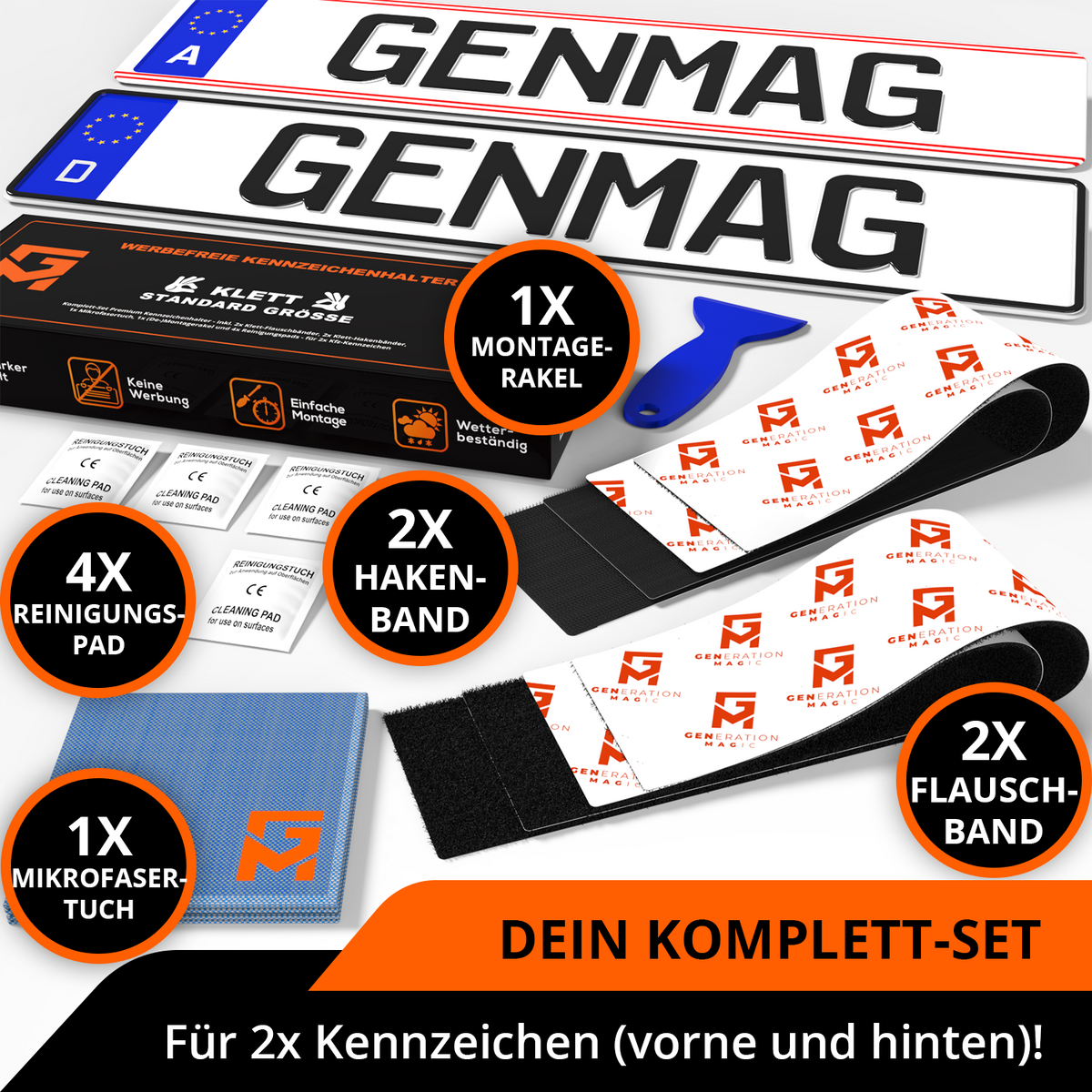 GENMAG Klett Kennzeichenhalter Rahmenlos Deutschland Österreich Rahmenlose Kennzeichenhalter Klett Kennzeichen Klett Kurz 3D
Plateholder Ivality Klettmax Roadz plexiclick simplefix twistnfix LVL7EVEN ccultec