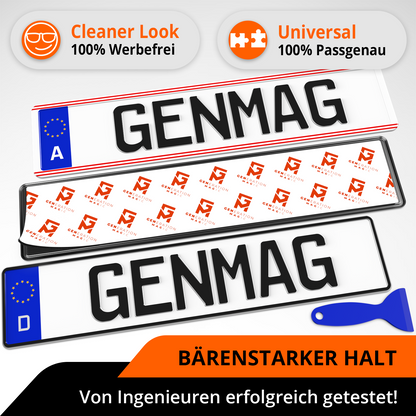 GENMAG Klett Kennzeichenhalter Rahmenlos Deutschland Österreich Rahmenlose Kennzeichenhalter Klett Kennzeichen Klett Kurz 3D
Plateholder Ivality Klettmax Roadz plexiclick simplefix twistnfix LVL7EVEN ccultec