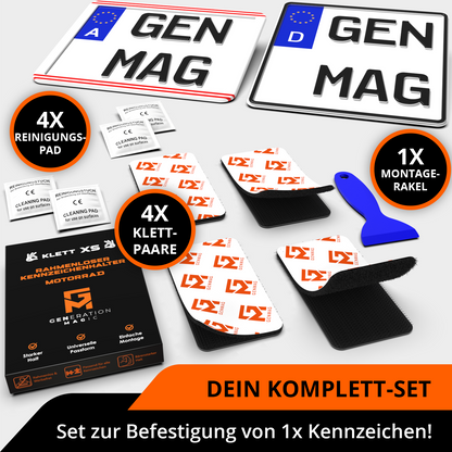 GENMAG Klett Kennzeichenhalter Rahmenlos Motorrad Roller Moped Mofa Deutschland Österreich Rahmenlose Kennzeichenhalter Klett Kennzeichen Klett
Plateholder Ivality Klettmax Roadz plexiclick simplefix twistnfix LVL7EVEN ccultec