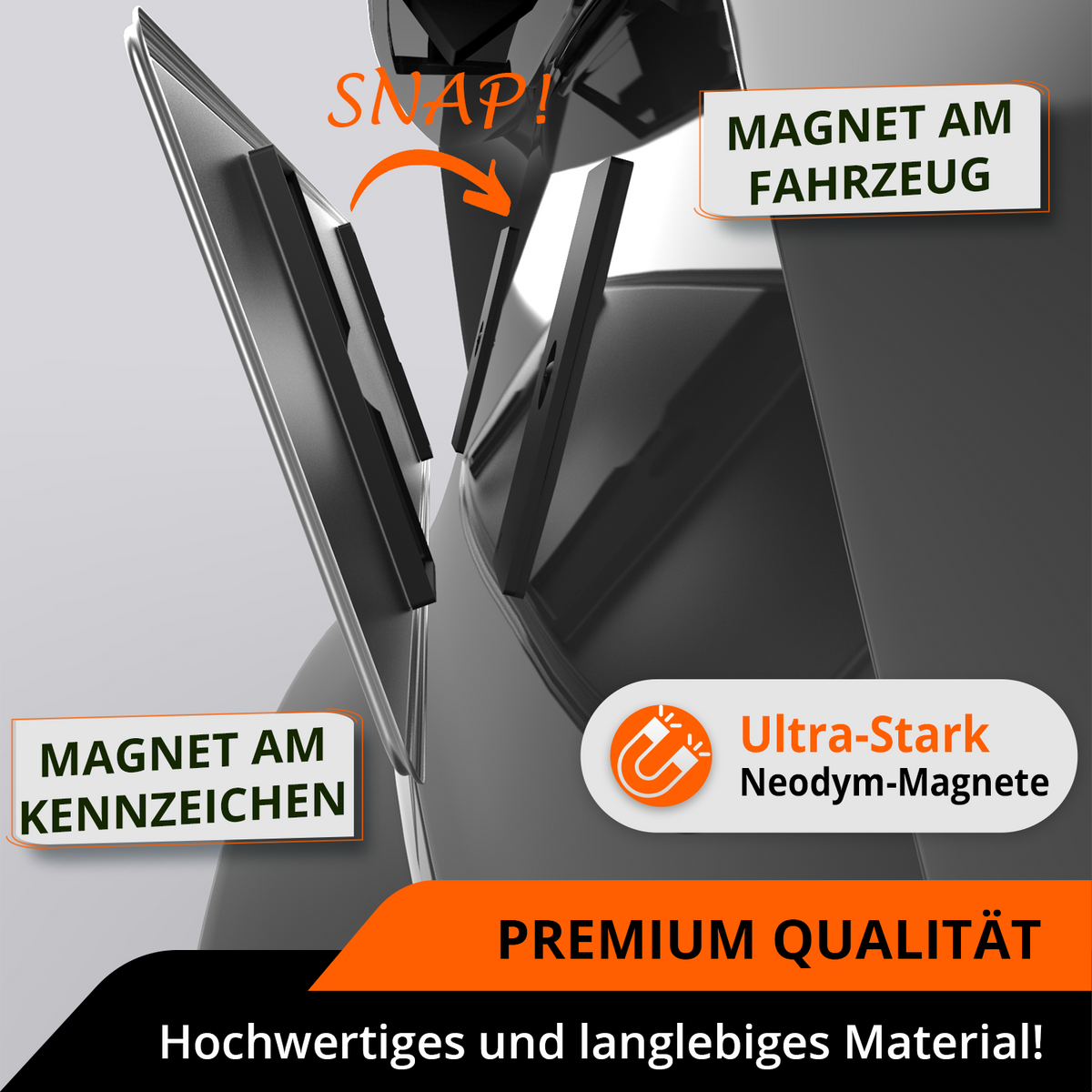GENMAG Magnet Kennzeichenhalter Rahmenlos Deutschland Österreich Rahmenlose Kennzeichenhalter Magnet Magnetische Wechselkennzeichenhalter Kennzeichen Magnet Kurz 3D
Plateholder Ivality Klettmax Roadz plexiclick simplefix twistnfix LVL7EVEN ccultec