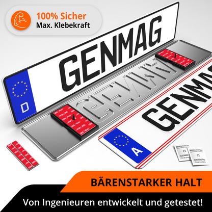 GENMAG Magnet Kennzeichenhalter Rahmenlos Deutschland Österreich Rahmenlose Kennzeichenhalter Magnet Magnetische Wechselkennzeichenhalter Kennzeichen Magnet Kurz 3D
Plateholder Ivality Klettmax Roadz plexiclick simplefix twistnfix LVL7EVEN ccultec