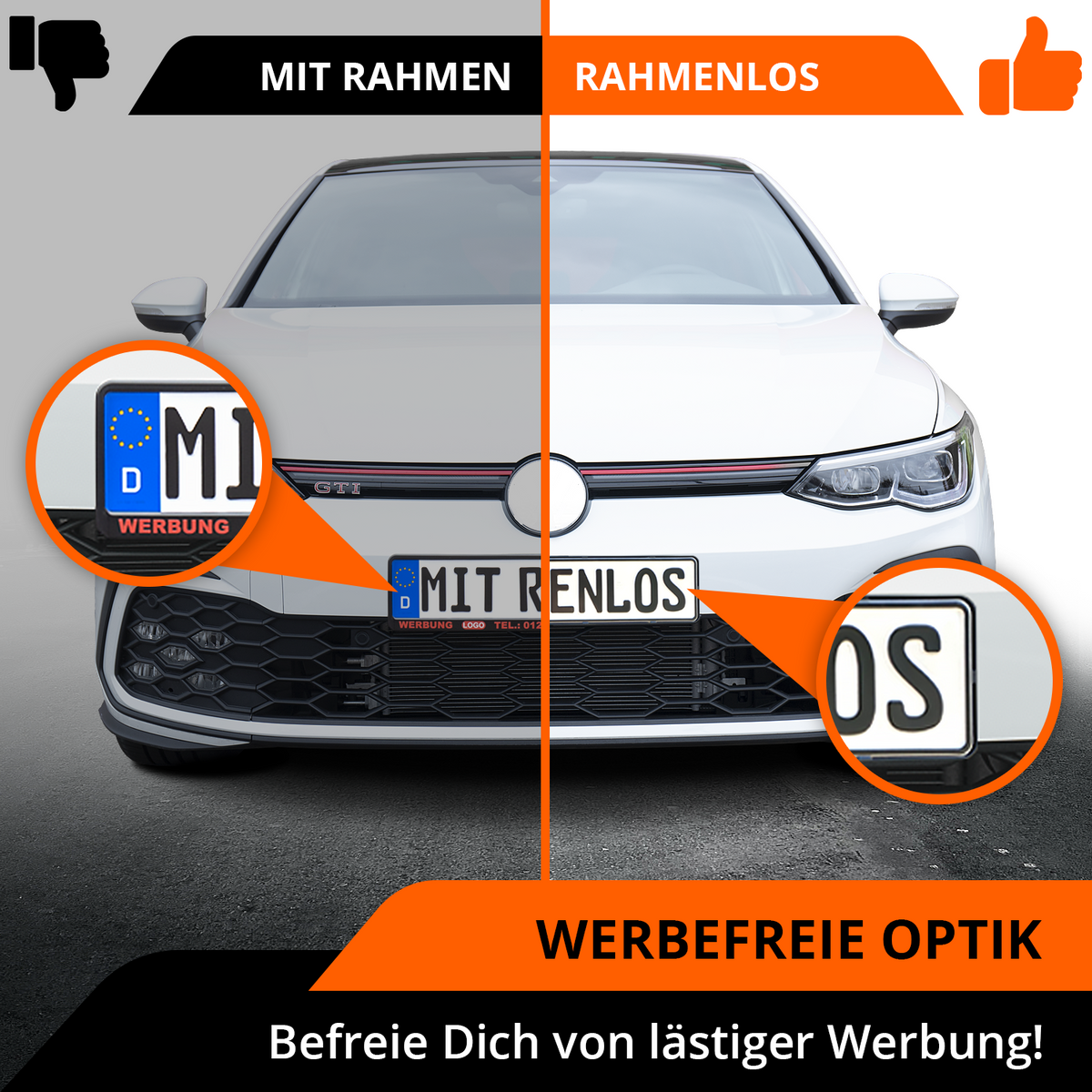 GENMAG Rahmenlose Kennzeichenhalter Rahmenlos Deutschland Nummernschildhalterung Auto Kennzeichenhalterung Nummernschildhalter Kennzeichen
Plateholder Ivality Klettmax Roadz plexiclick simplefix twistnfix LVL7EVEN ccultec