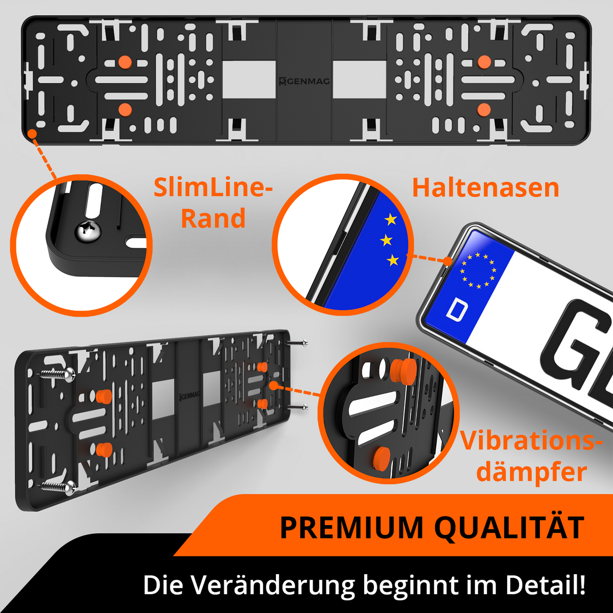 GENMAG Rahmenlose Kennzeichenhalter Rahmenlos Deutschland Nummernschildhalterung Auto Kennzeichenhalterung Nummernschildhalter Kennzeichen
Plateholder Ivality Klettmax Roadz plexiclick simplefix twistnfix LVL7EVEN ccultec