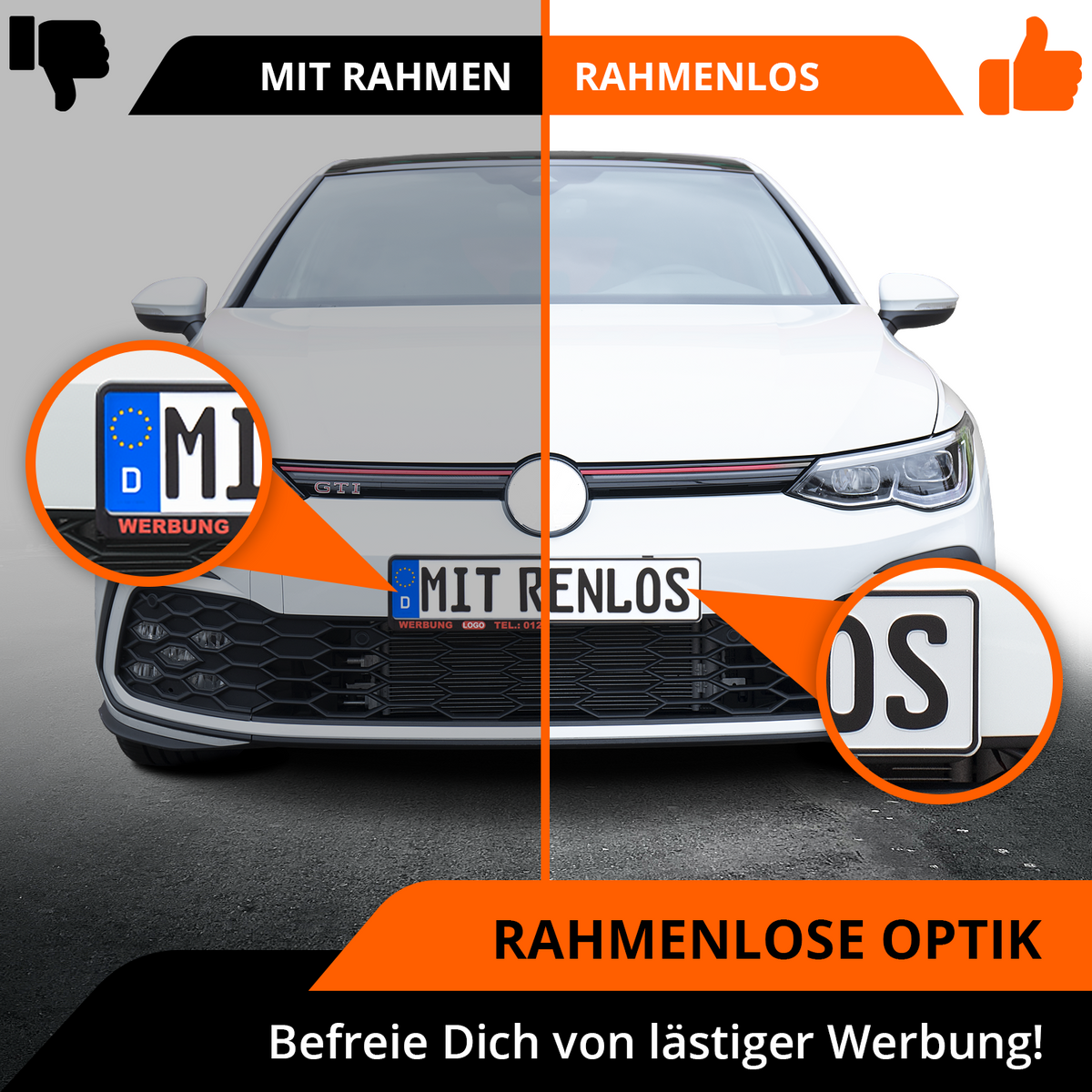 GENMAG Rahmenlose Kennzeichenhalter Rahmenlos Deutschland Österreich Nummernschildhalterung Auto Kennzeichenhalterung Nummernschildhalter Kennzeichen Kurz 3D
Plateholder Ivality Klettmax Roadz plexiclick simplefix twistnfix LVL7EVEN ccultec