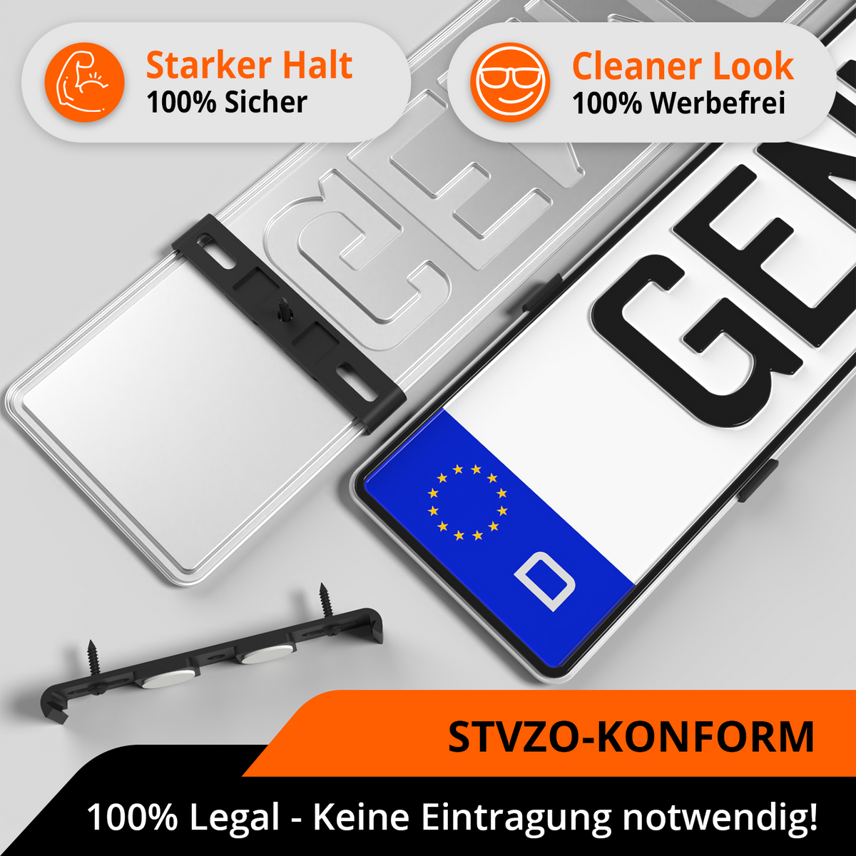 GENMAG Rahmenlose Kennzeichenhalter Rahmenlos Deutschland Österreich Nummernschildhalterung Auto Kennzeichenhalterung Nummernschildhalter Kennzeichen Kurz 3D
Plateholder Ivality Klettmax Roadz plexiclick simplefix twistnfix LVL7EVEN ccultec