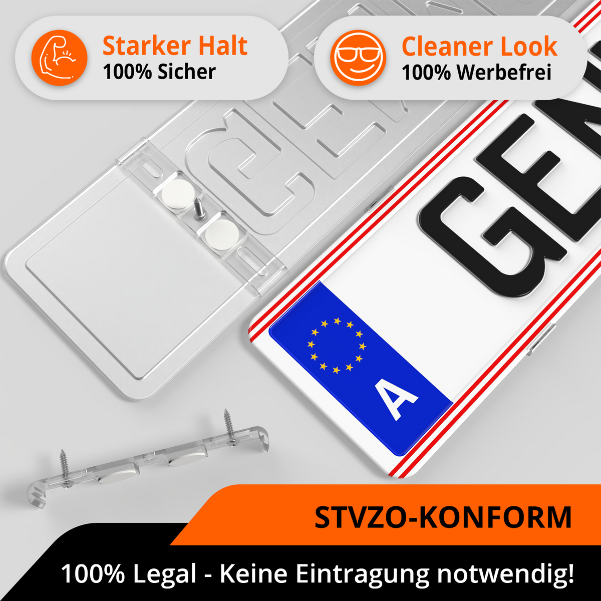 GENMAG Rahmenlose Kennzeichenhalter Rahmenlos Deutschland Österreich Nummernschildhalterung Auto Kennzeichenhalterung Nummernschildhalter Kennzeichen Kurz 3D
Plateholder Ivality Klettmax Roadz plexiclick simplefix twistnfix LVL7EVEN ccultec