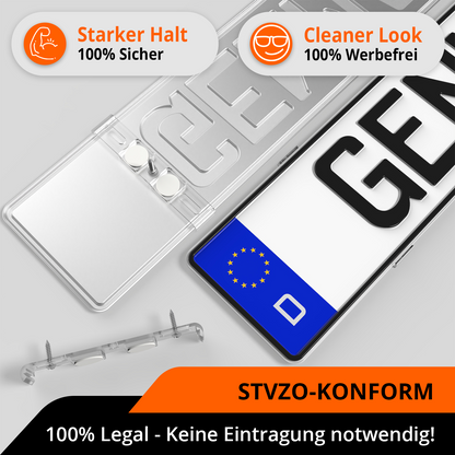 GENMAG Rahmenlose Kennzeichenhalter Rahmenlos Deutschland Österreich Nummernschildhalterung Auto Kennzeichenhalterung Nummernschildhalter Kennzeichen Kurz 3D
Plateholder Ivality Klettmax Roadz plexiclick simplefix twistnfix LVL7EVEN ccultec