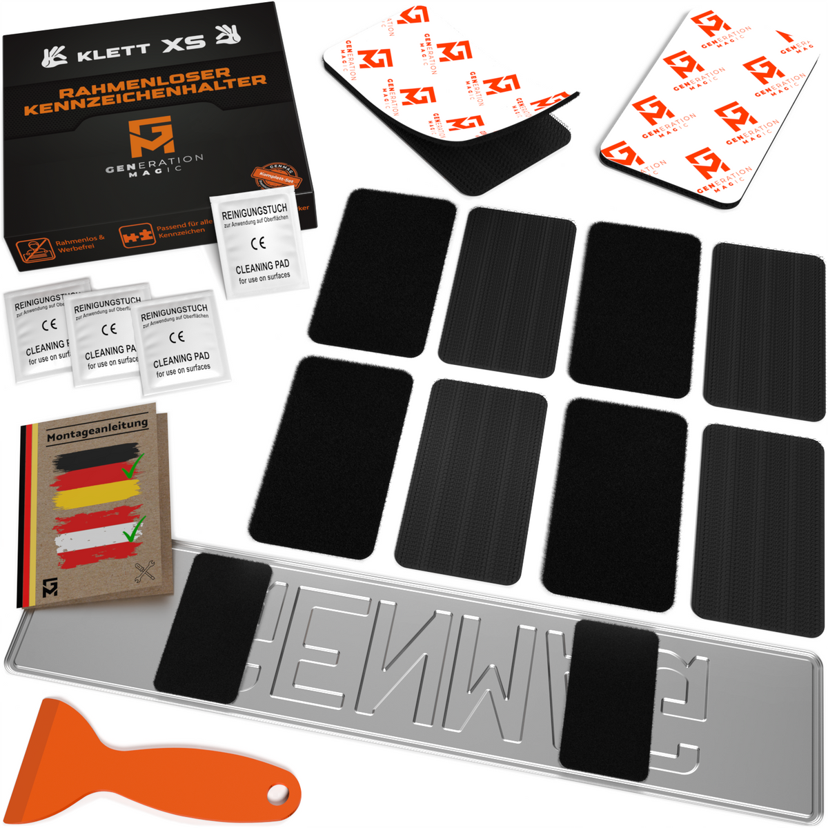 GENMAG Klett Kennzeichenhalter Rahmenlos Deutschland Österreich Rahmenlose Kennzeichenhalter Klett Kennzeichen Klett Kurz 3D
Plateholder Ivality Klettmax Roadz plexiclick simplefix twistnfix LVL7EVEN ccultec