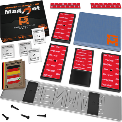 GENMAG Magnet Kennzeichenhalter Rahmenlos Deutschland Österreich Rahmenlose Kennzeichenhalter Magnet Magnetische Wechselkennzeichenhalter Kennzeichen Magnet Kurz 3D
Plateholder Ivality Klettmax Roadz plexiclick simplefix twistnfix LVL7EVEN ccultec