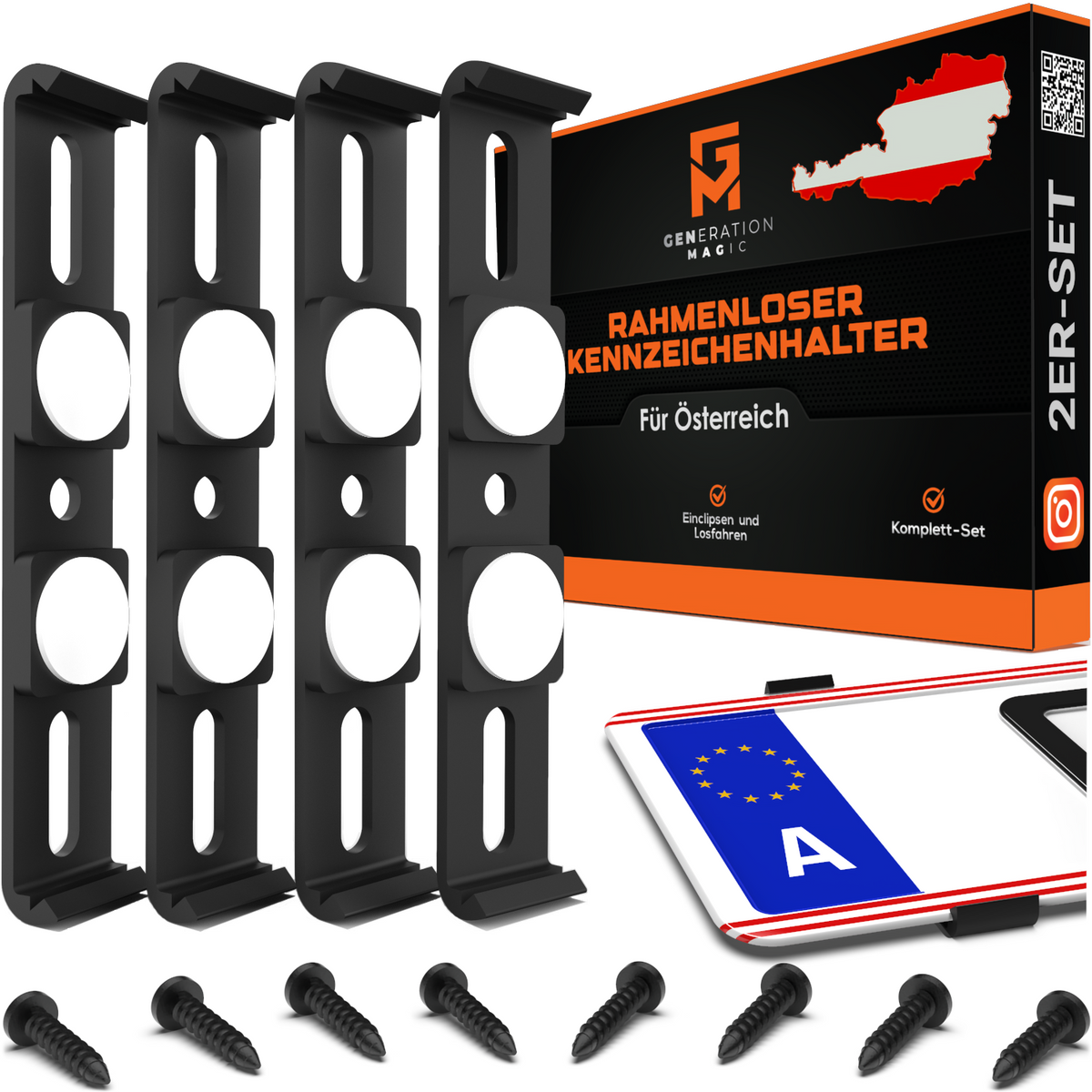 GENMAG Rahmenlose Kennzeichenhalter Rahmenlos Deutschland Österreich Nummernschildhalterung Auto Kennzeichenhalterung Nummernschildhalter Kennzeichen Kurz 3D
Plateholder Ivality Klettmax Roadz plexiclick simplefix twistnfix LVL7EVEN ccultec
