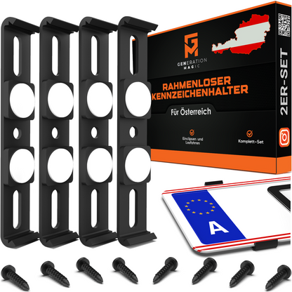 GENMAG Rahmenlose Kennzeichenhalter Rahmenlos Deutschland Österreich Nummernschildhalterung Auto Kennzeichenhalterung Nummernschildhalter Kennzeichen Kurz 3D
Plateholder Ivality Klettmax Roadz plexiclick simplefix twistnfix LVL7EVEN ccultec