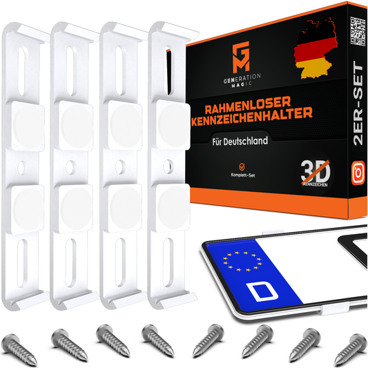 GENMAG Rahmenlose Kennzeichenhalter Rahmenlos Deutschland Österreich Nummernschildhalterung Auto Kennzeichenhalterung Nummernschildhalter Kennzeichen Kurz 3D
Plateholder Ivality Klettmax Roadz plexiclick simplefix twistnfix LVL7EVEN ccultec